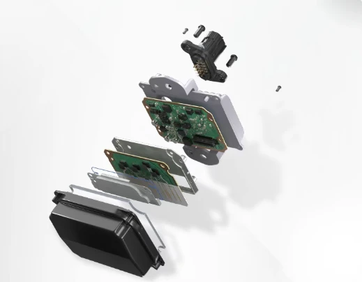 Automotive optics and sensing module thermal interface detail