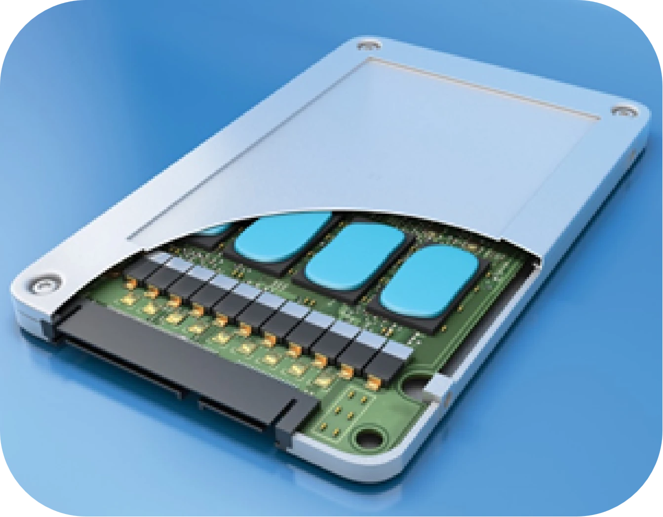 SSD storage non-silicone thermal management example