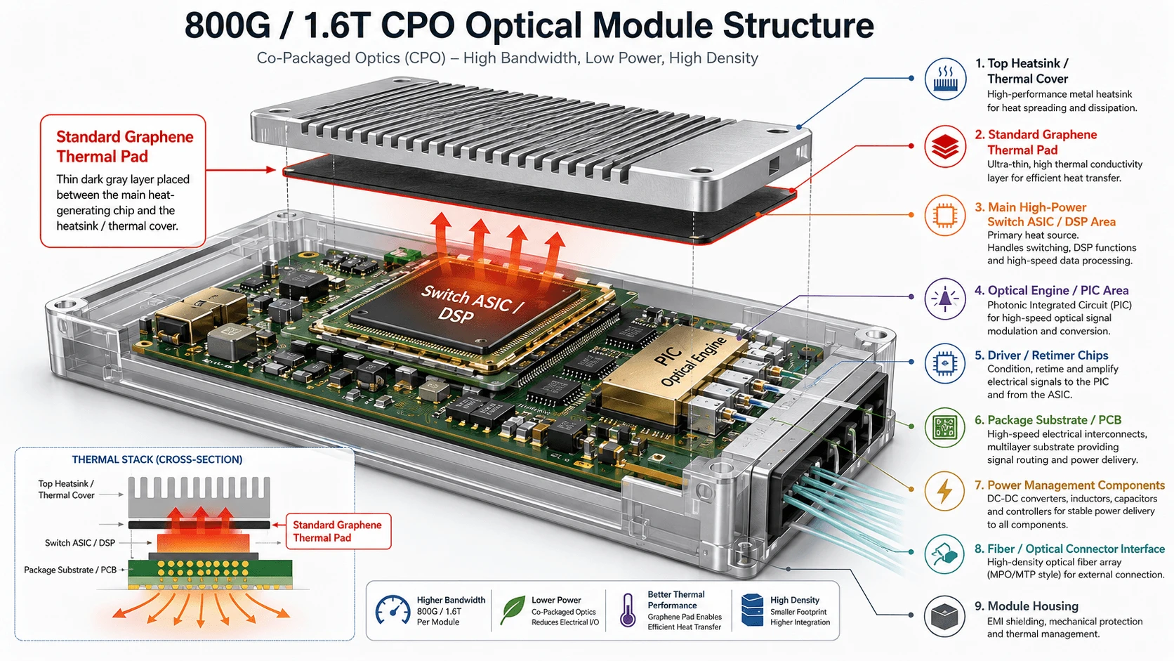 800G 1.6T CPO Optical Module Structure
