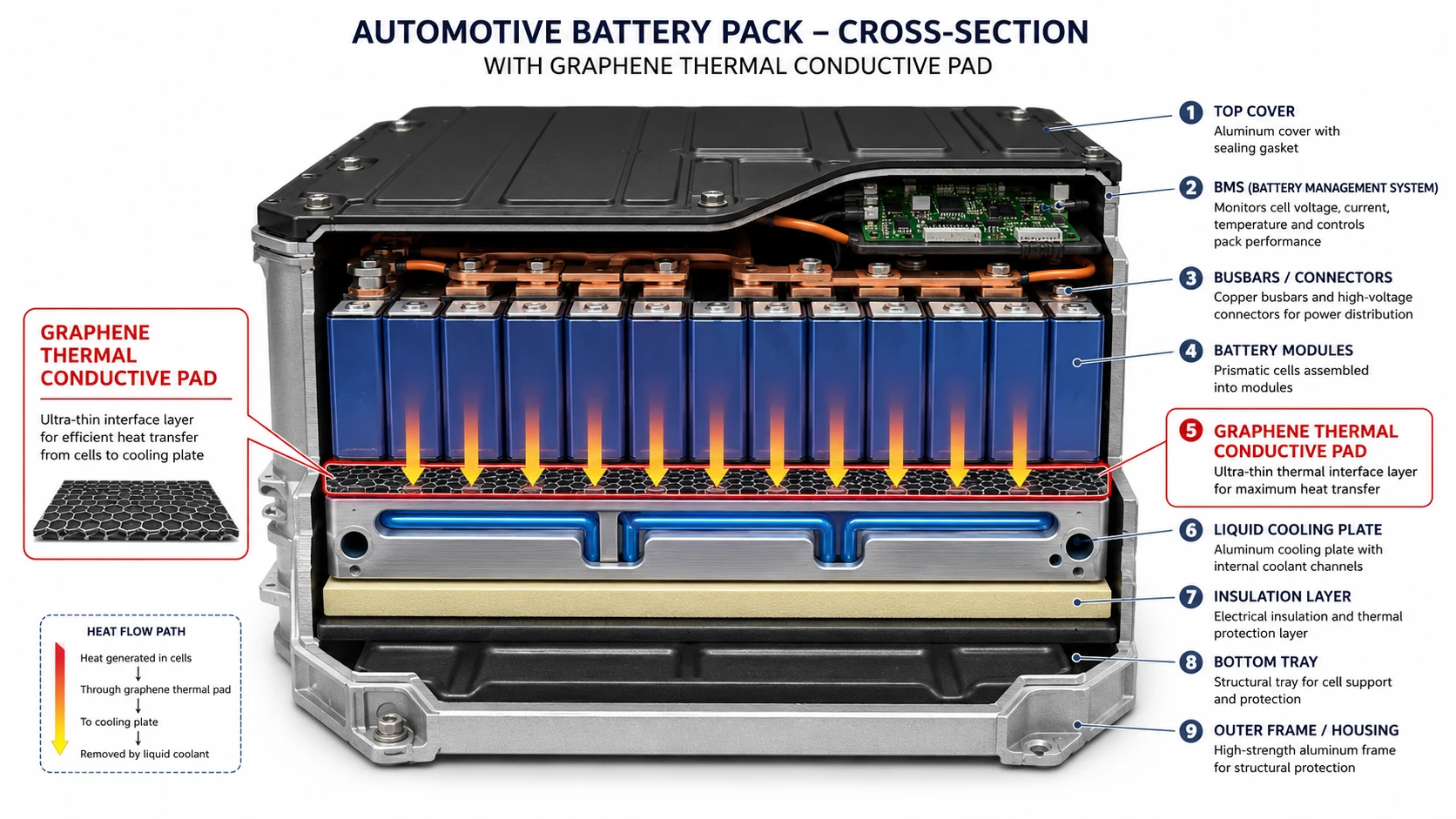 AUTOMOTIVE BATTERY PACK - CROSS-SECTION