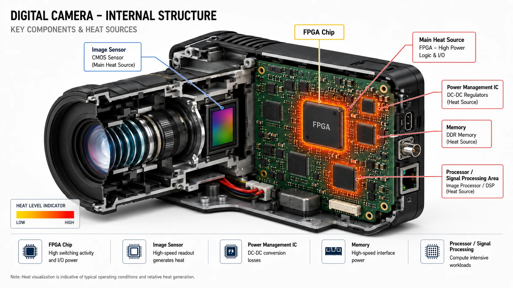 Thermal Management Solution for Internal Camera FPGA Chips