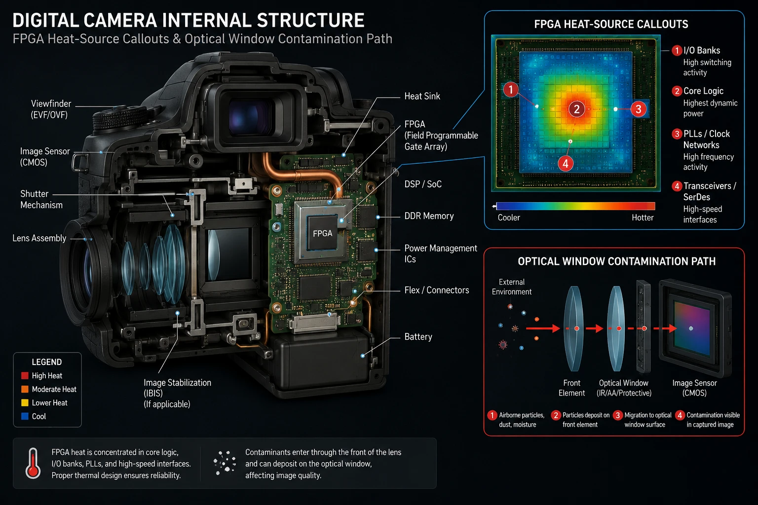 Digital camera internal structure