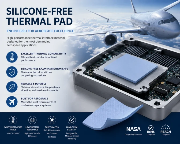 Silicone-free thermal pad for aerospace