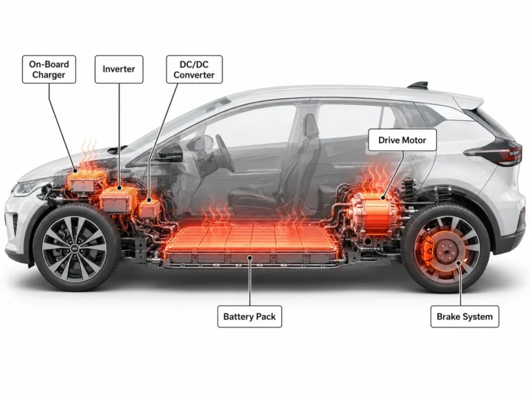 The heat sources of an electric vehicle