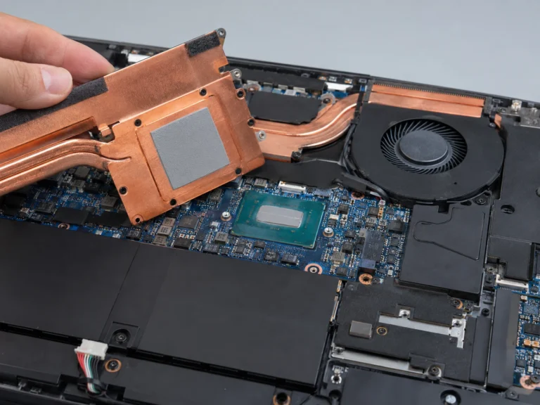 thermal phase-change material applied on laptop