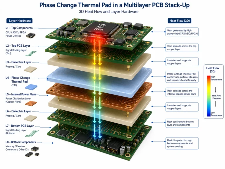 Phase Change Thermal Pad in a Multilayer PCB Stack-Up